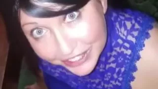 Sexy blue eyed wife taking a huge facial load after sucking my cock !!!!!