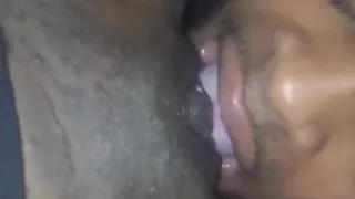 Eating and fucking my pussy w/ dilldo til I squirt a huge stream