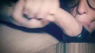 Dirty Librarian in Glasses sucks balls n jerks on dick- Blakely Night