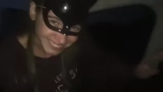 Cum in Teen mouth after epic handjob in car + public blowjob - MaryVincXXX