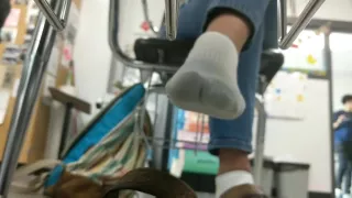 Candid feet in socks