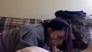 Punk rock college girl sucking dick