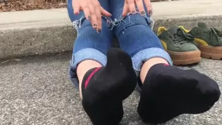 Toe Wiggle Black Socks (Nyc Finest Feet)