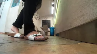 candid sexy girl feet close up