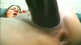 Brunette Teen Fucks Her Brains Out With A Huge Dildo