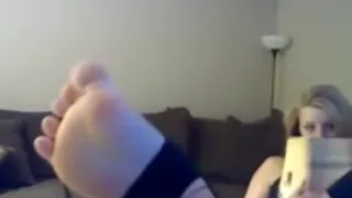 Blond show her stirrups