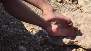 Beautiful Ksenia's Feet By The Sea. Sexiest Soles And Toes