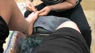 Teen Fetish Goddess Getting Her Pretty Feet Pampered in Public - Pedicure