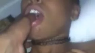 Ebony teen cleans it