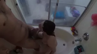 Sucking dick in the shower