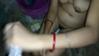 Indian Bhabhi Making Devar Cum on Her Boobs
