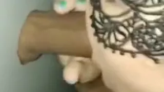 Mature slut slobbers on a bigg cock at the gloryhole