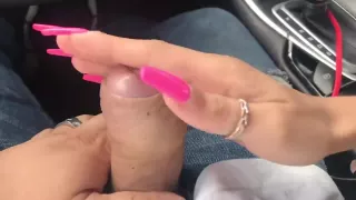 Uber waiting station,blowjob in my car plus cum eating