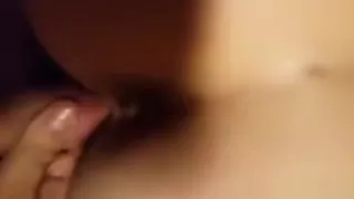 nerdy girlfriend  enjoys licking off her pussy juices after getting fucked