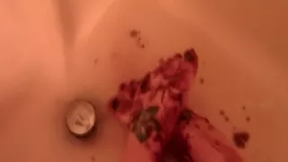 Washing Dirty Nasty Feet in Bathtub