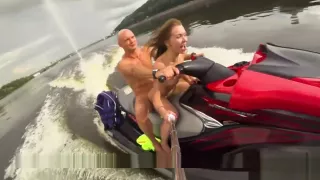 Public anal ride on the jet ski in the city centre. Mia Bandini