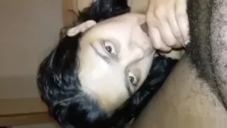 Cock gobbler sucking and licking my dick