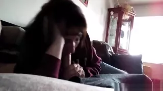 Cutie has a blast while making my member rock hard with her lips