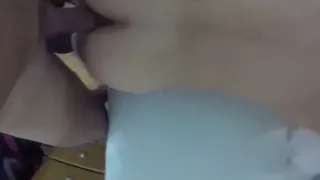 Amateur anal sex with a pale girl in thigh high socks