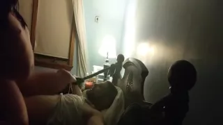 Tying up my hubby and riding him fast