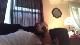 Amateur couple positioning the camera and fucking