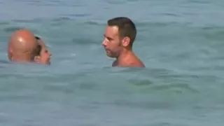 Beach-aL Suck and wank at beach in foursome