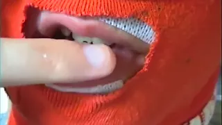 Fetish girl sucking licking hardly her wet salivating fingers erotic asmr