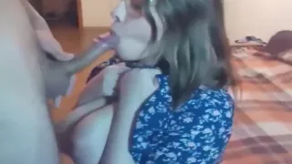 Jerking Off On Busty Teen With Glasses