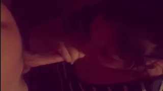 Wife sucking and cumming on husbands cock