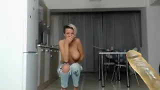 Sexy Babe With Massive Boobs Toying Her Pussy Part 01