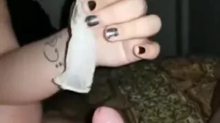 Strangers condom cum used as lube for fucking