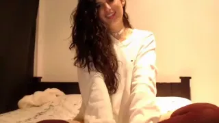 Sexy Brunette Babe In Lingerie And Stockings Toys Pussy Part 09