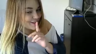 Blonde coed giving a blowjob on webcam Part 03