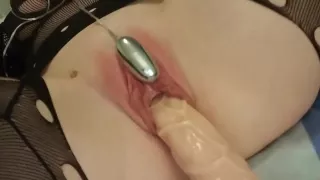 Mistress Callen degrades and humiliates sissy cuckold with large toys