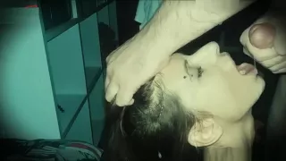 Amateur Facial for Teen after Blowjob with Huge Cumshot in Mouth