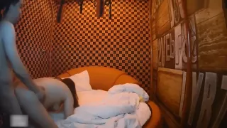 Middle-aged uncle and little mistress opening a house