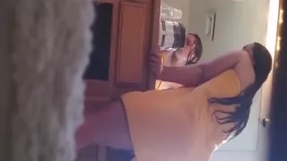 I secretly caught my sister masturbating solo in the bathroom