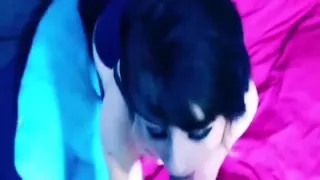 Busty emo girl gets a creampie after a wild fuck