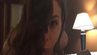 Sexy babe in fishnets makes my fat cock super stiff