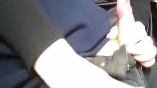 Mature lady gently plays wtih a guy's erected stiff dick