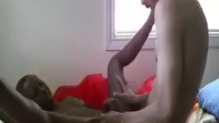 Hot black girl makes good use of a white dick