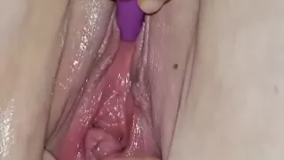 Skillful white fingers exploring a dripping wet tunnel of love