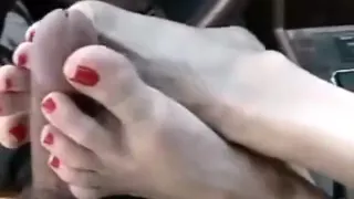 Car Footjob