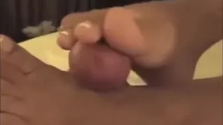 Footjob french pedicure