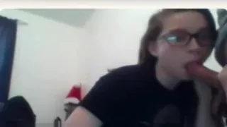Omegle - Hot nerdy teen suck and fuck live