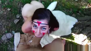 amazing pov blowjob  outdoors