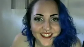 Blue hair and super tight pussy