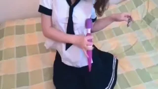 Asian teen plays with herself and gets fucked hard