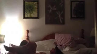 Wife lays back and lets her horny man do the work