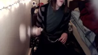 Curious teen girl has some fun with her clothes on